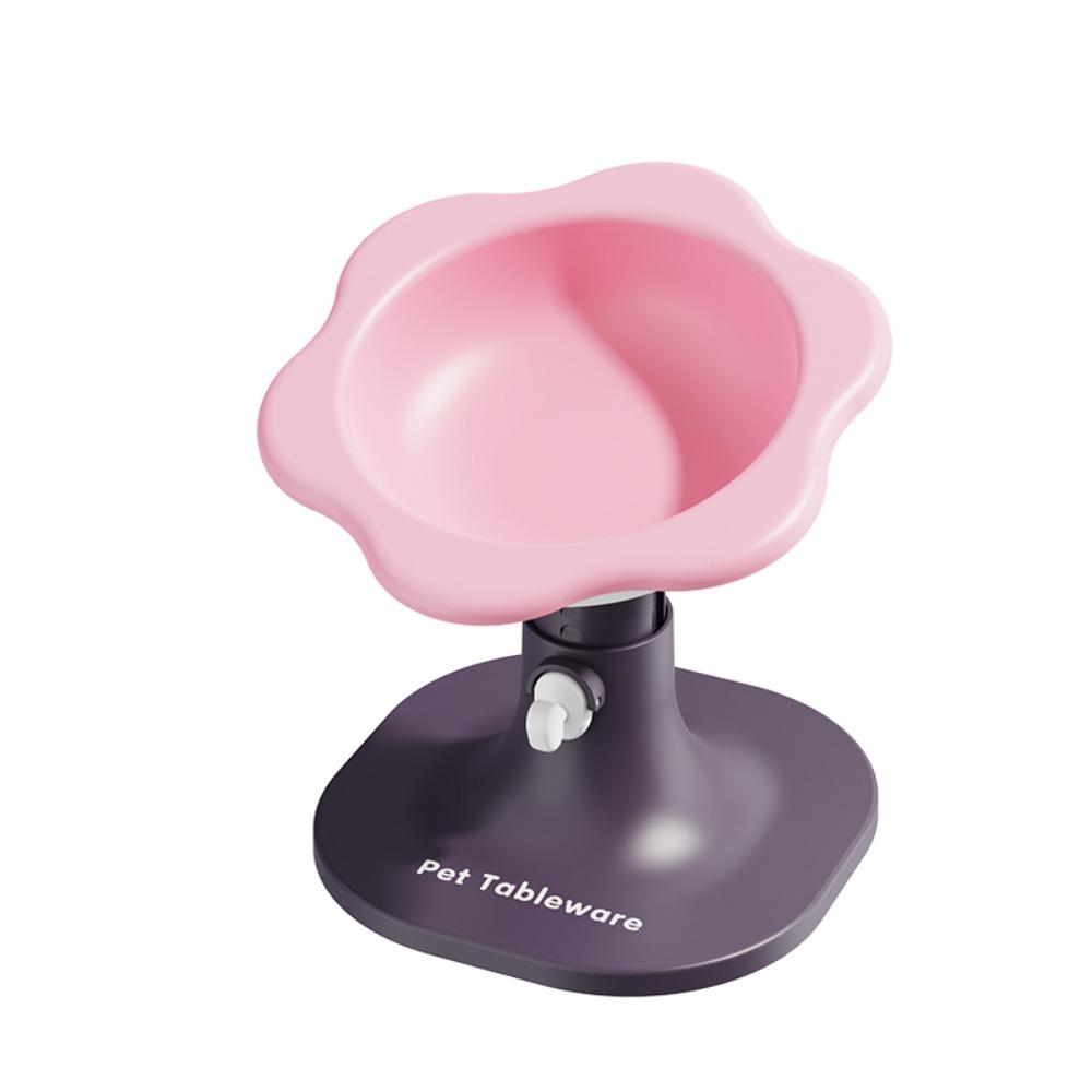 

Креативная миска для еды и воды для кошек, мультяшная приподнятая миска для питомца, диспенсер для корма для питомца, влажный сухой корм Pink Flower