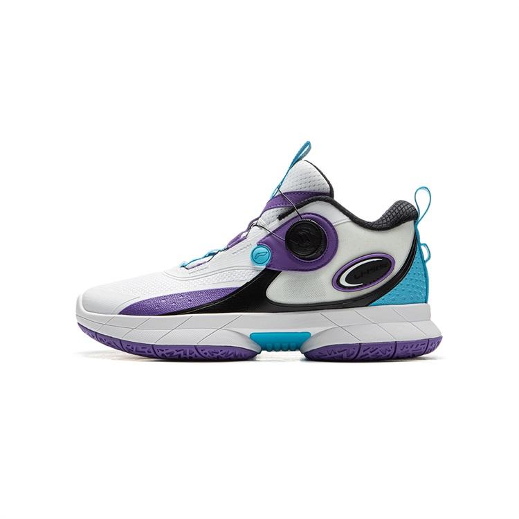 Li Ning Kids Basketball Woven Sports Comfortable Non-Slip Shock Absorbing Wear-Resistant Rebound Breathable Mid-Top Basketball Shoes YKBU092-5