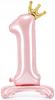 Stojący Balon Foliowy Cyfra "1", 84 Cm, J.różowy