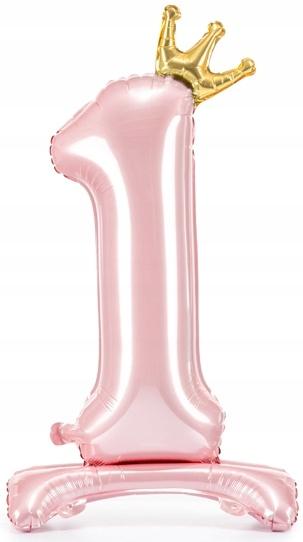 Stojący Balon Foliowy Cyfra "1", 84 Cm, J.różowy