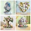 55KF Easters Bunnies Decoration Rabbit Figurines Easters Bunnies Statue Table Centerpiece Rabbit Sulpture Indoor Home Decors
