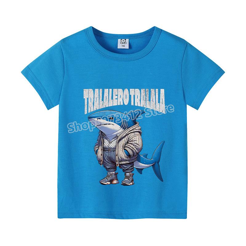 Italian Brainrot Color T-shirt Summer Short Sleeved Boys' Cute Clothes Children's Anime Top Cartoon Digital T-shirt Gift