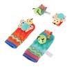 Baby Wrist Rattle Socks Set Soft Cute Cartoon Animal Hand and Foot Rattles for 0 To 1 Years Old Infant Type 1