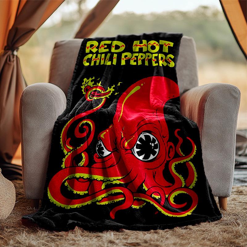 Hot Chili Peppers Flannel Blanket Soft Warm All-Season Throw, Design for Camping, Car Travel, Hiking Sofa, Bed, Office Perfect Gift for Parties
