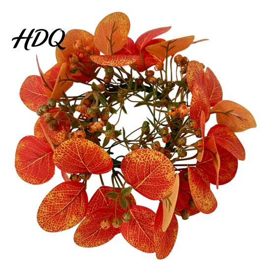 Reusable Floral Arrangement for Gift Box Artificial Fall Eucalyptus Garland Autumn Money Leaf Vine Faux Greenery Lifelike Plastic Plants Table