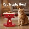 Creative Cat Trophy Bowl Ceramics Pet Water Feeder Container Pet High Footed Bowl  Household