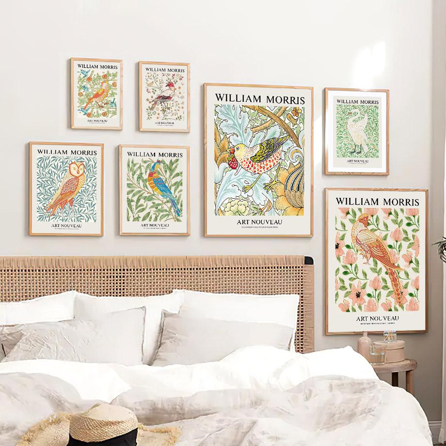William Morris Abstract Peacock Bird Owl Wall Art Canvas Painting Nordic Posters And Prints Wall Pictures For Living Room Decor