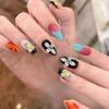 Osmanthus Gradient Floral Press On Nails Medium Almond Sweet French Ins For Ladies 30pcs Strip & Box