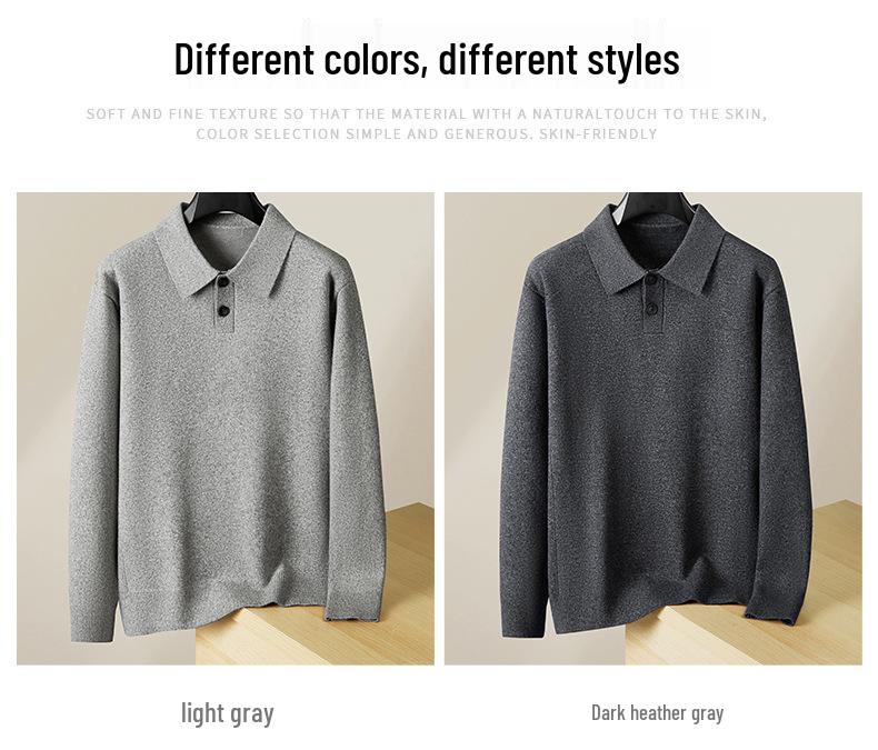 Fat Brother 2025 Plus Size Men's Polo Collar Fleece Knitwear - Thick Winter Woolen Layer