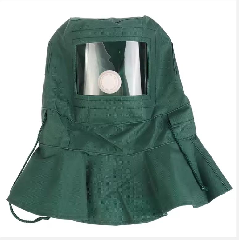 1Pc Industrial Labor Work Protection Canvas Sand Blasting Hood Anti Wind Anti Impact Mild Blasting Polishing Mask