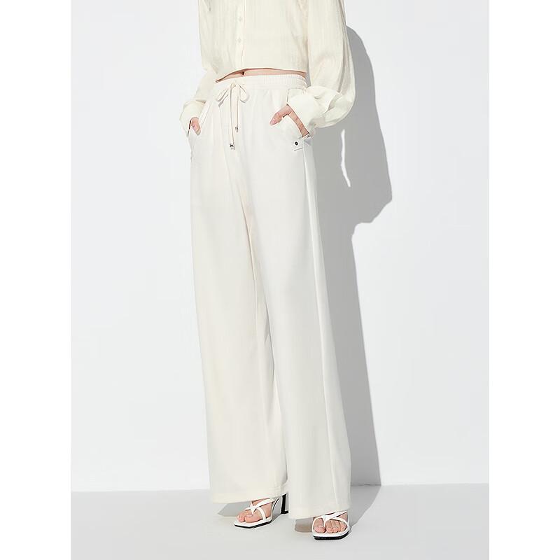 PEACEBIRD Women's High-Waist Knitted Wide-Leg Casual Pants