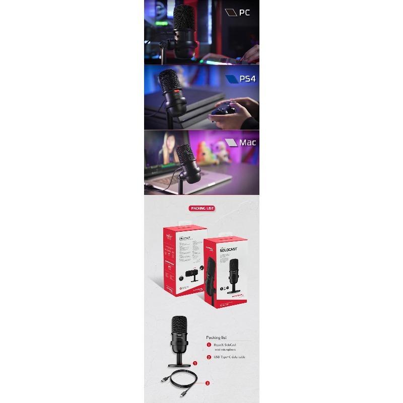 HyperX QuadCast / SoloCast USB Condenser Gaming Microphone Anti-Vibration Shock Mount Four Polar Patterns For PC PS4 PS5 and Mac
