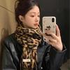 Chic Classic Leopard Print Scarf Women Fall Winter Soft Big Thick Imitation Cashmere Fringed Shawl Versatile Warm Muffler Female