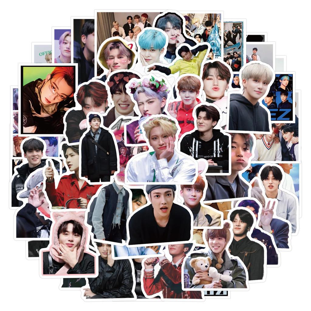 55 Koreanische ATEEZ Boygroup Sticker für Notizbücher, Wasserflaschen, Computer - Wasserdicht und Dekorativ (55 Blatt)