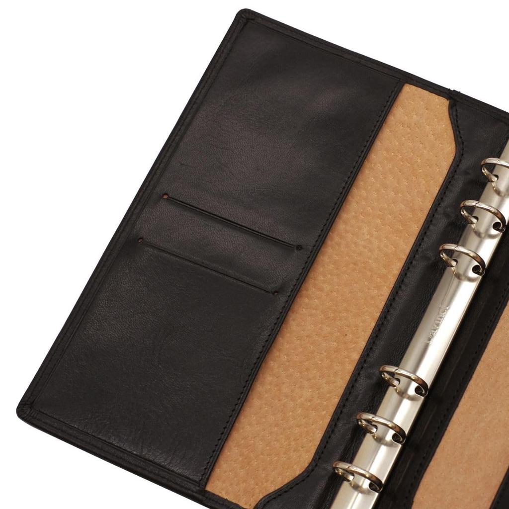 Da Vinci Grande Olive Piele Note Sistem Biblie 15mm Piele Naturală DB302 [Negru]