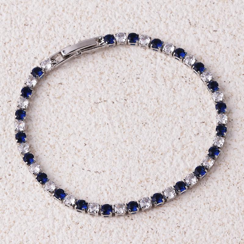 New Rainbow Crystal Tennis Bracelets For Women Men Kpop Silver Color Friend Gifts Colorful Zirconia Bangle Chain on Hand Jewelry