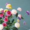 5 Heads Artificial Chrysanthemum Flowers Realistic Design Multicolor Fake Plants High Quality With Leaf