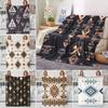 Boho Collection Printed Throw Blanket Vintage Flannel Cover Blanket Soft Cozy Sofa Napping Blanket Bed Blanket Office Blanket