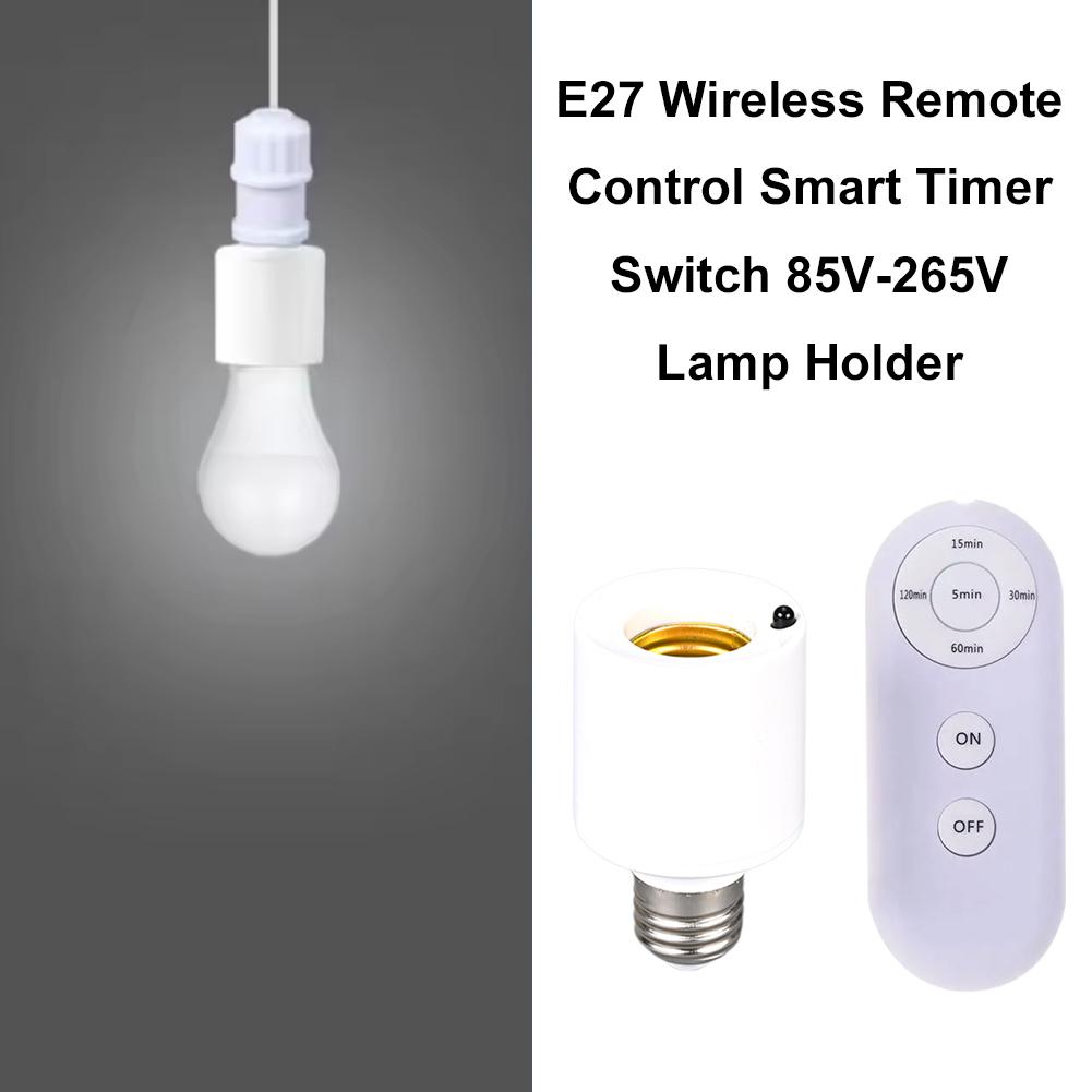 E27 Bulb Lamp Holder Radar Induction Delay Switch Controller Living Room Bedroom Intelligent Remote Control Lamp Head AC110-240V