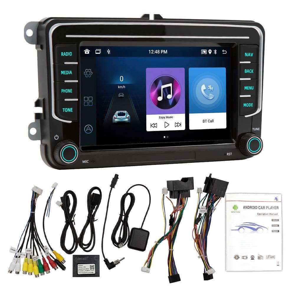 2Din bilradio Android for Volkswagen Golf 5 6 Polo Passat B6 B7 Jetta Caddy Touran Universal Multimedia Carplay Navigasjon GPS 2+64GB
