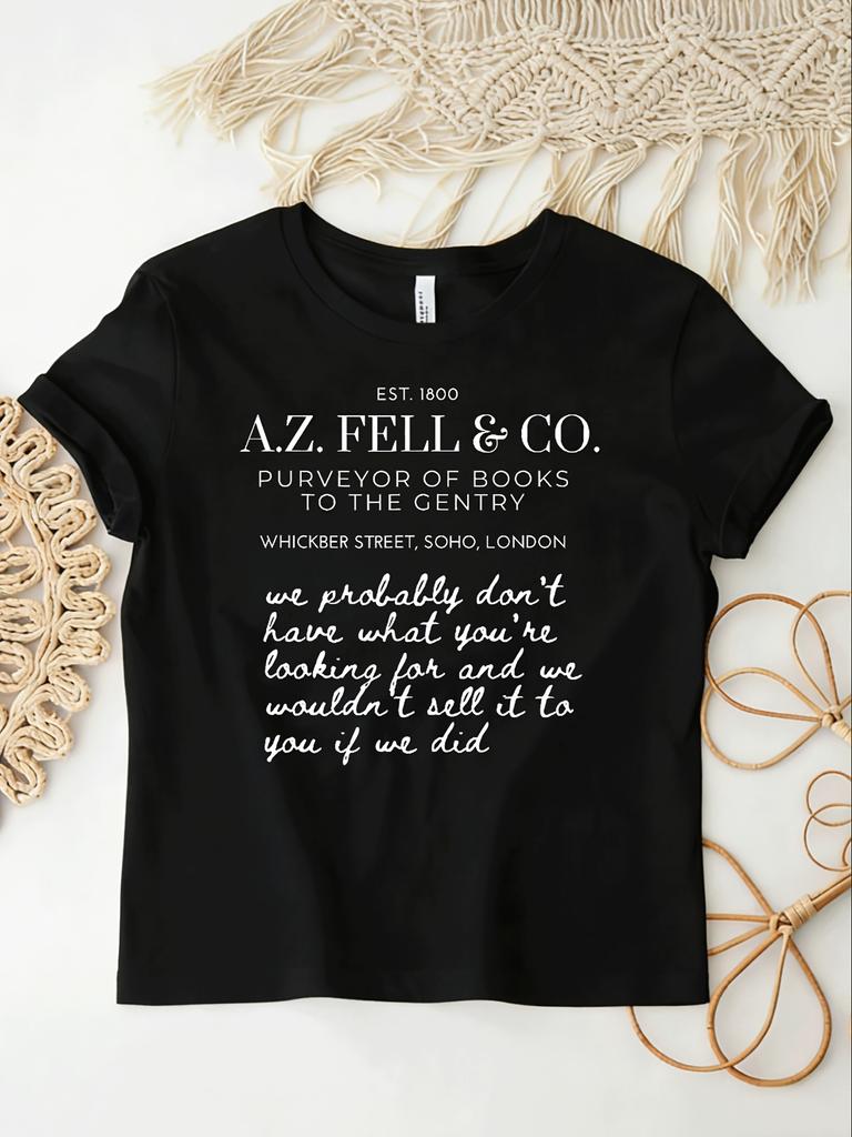 Aziraphals Bookshop Az Fell And Co Literary Quarian For Unisex Unisex Unisex All Season Funny Unisex Unisex All TShirt