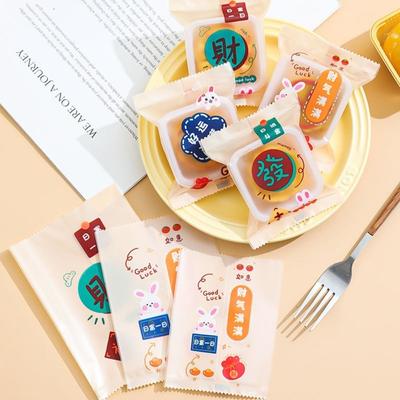 100 pièces Sac d'emballage pour biscuits faits à la main en plastique Sac d'emballage transparent pour gâteaux de lune Cookie