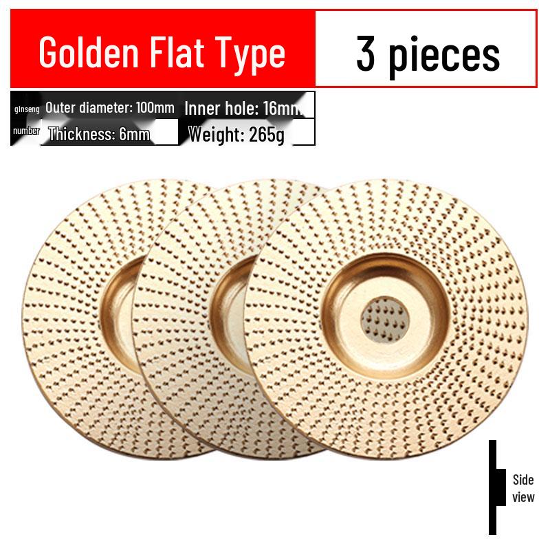 Woodworking Angle Grinder Burr Disc & Polishing Wheel Set
