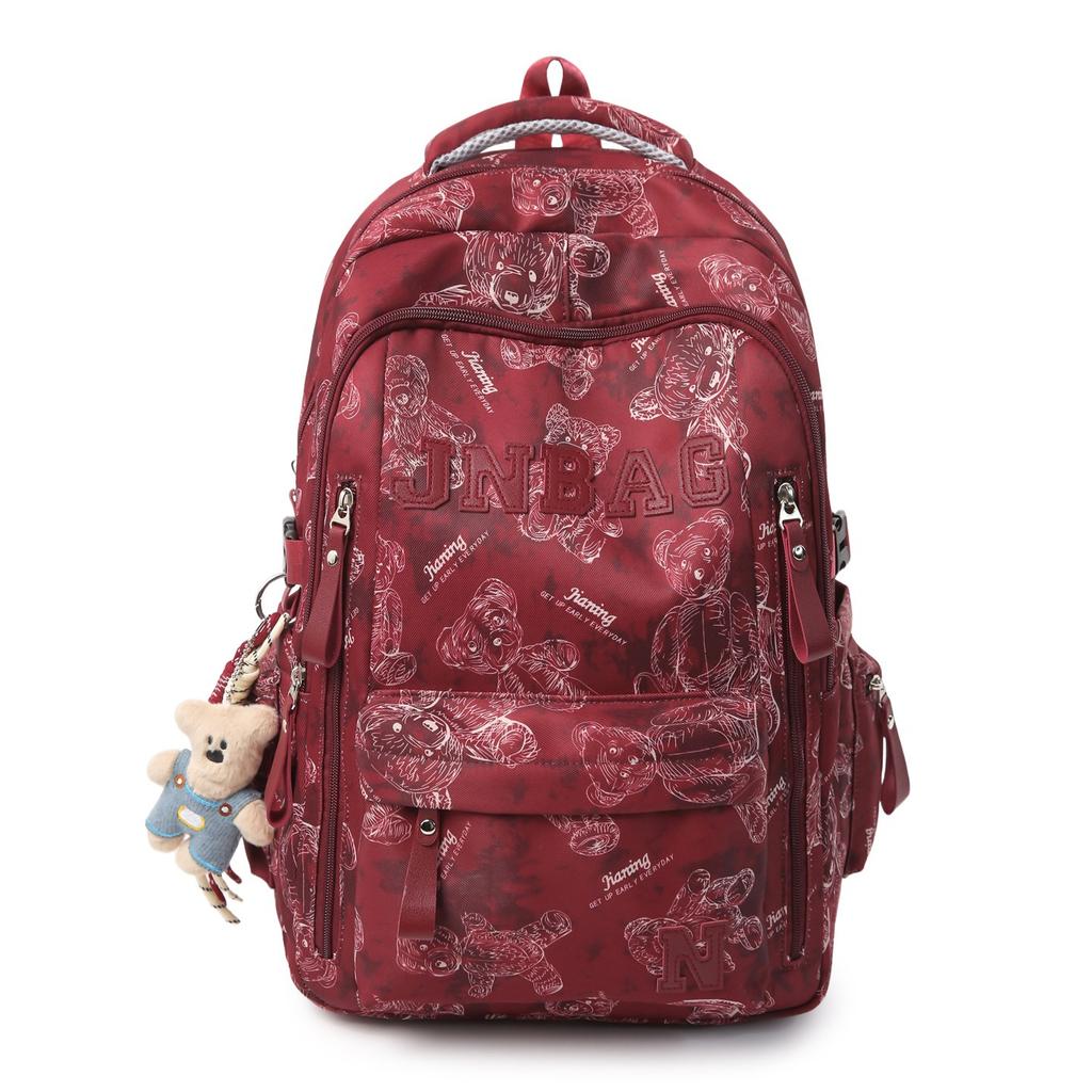 Schoolbag Korean version of high-value junior and high school student schoolbag to reduce the burden and protect the spine, light and large-capacity 