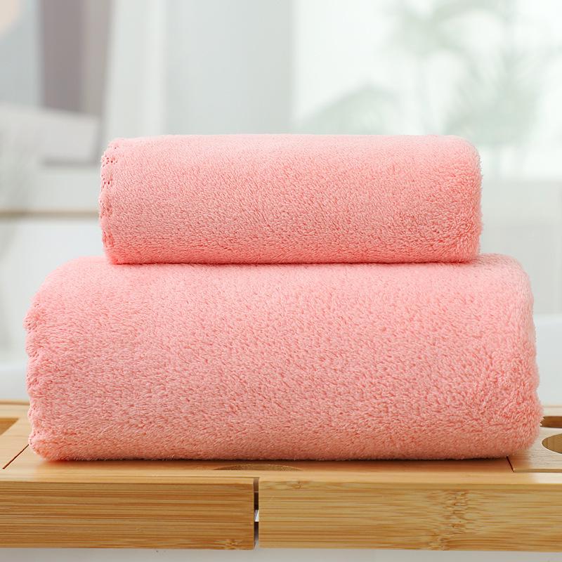 Soft Lint-Free Coral Fleece Towel for Home, Face, and Bath - Absorbent and Suitable for Adults and Children