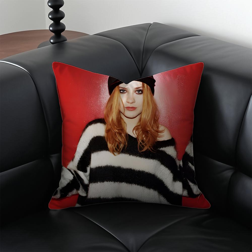 E-Evan Rachel Wood Hollywood Star Cushion Cover Pillow Case Anti-Dustmite Invisible Zipper Silky Plush Cushion