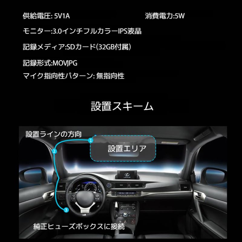 3kamerová palubní kamera, 360stupňová plná ochrana s funkcí GPS, 3D obraz, Simultánní