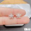 Flower Shaped Stud Earrings with Cubic Zirconia Stones In Metal Alloy Setting for Women and Girls Fashion Jewelry Accessories