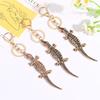 Diamond Inlaid Metal Key Chain Simulation Crocodile Creative Simple Crocodile Pattern Keychain Car Key Accessory Bag Accessories
