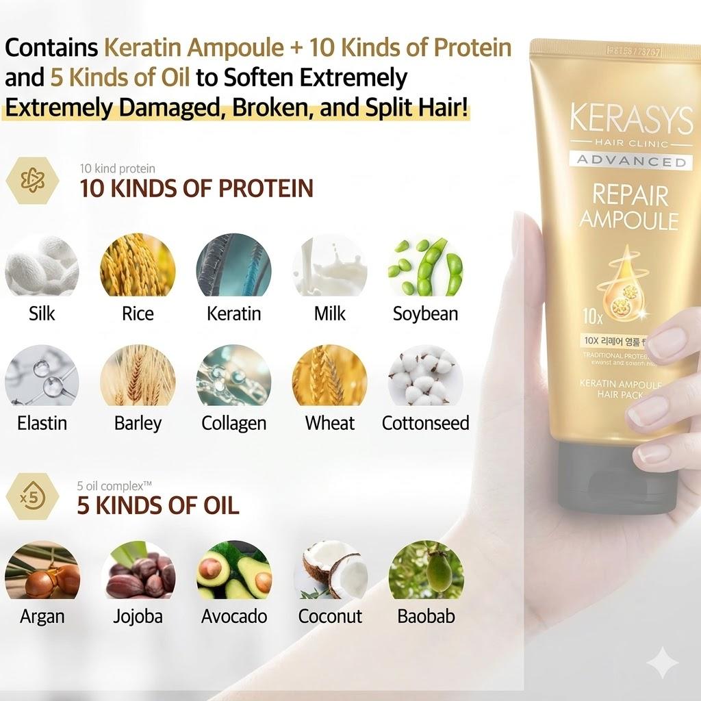 [Kerasys] Advanced Repair Ampullen Haarmaske (1 Einheit - 150ml / 1000ml), Aus KOREA