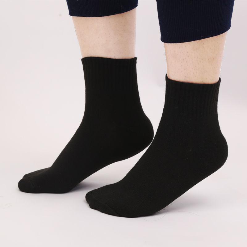 100 Paires de Chaussettes Jetables Mi-Haut Noir et Blanc pour Hommes et Femmes, Durables et Sans Lavage - Idéal pour les Magasins de Bain de Pieds.