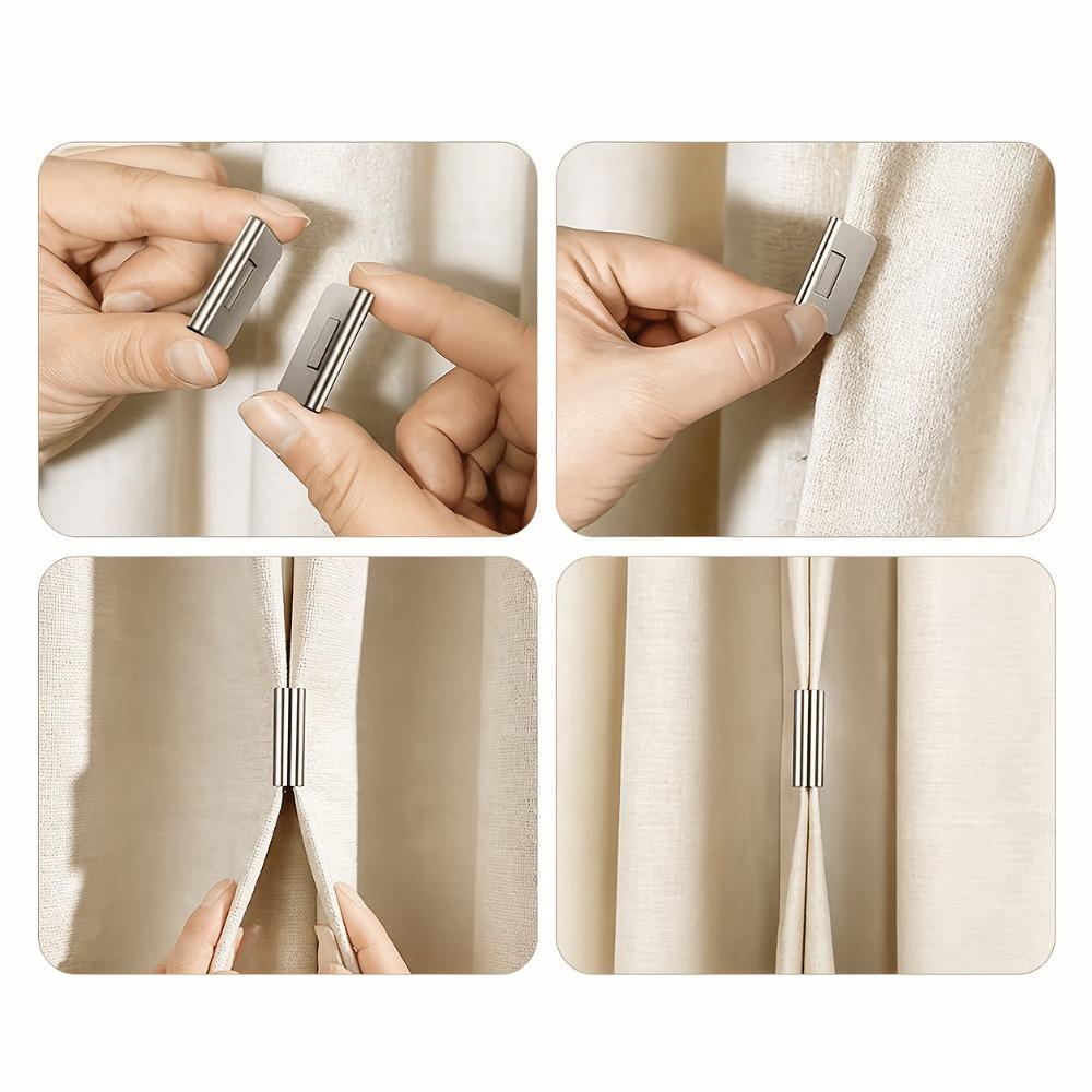 Sada 20 párů magnetických klipů na zatemňovací závěsy, Magnetické zapínání závěsů, Zatemňovací doplňky bez hřebíků a šití pro domácí použití a koleje