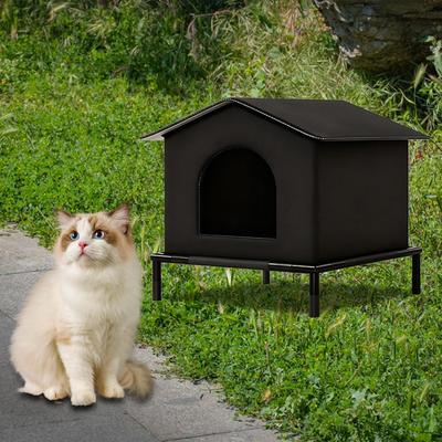 Buiten Kattenhuis Schuilplaats Warm Verhoogd Winddicht Draagbaar Huisdier Wilde Kat voor de Winter