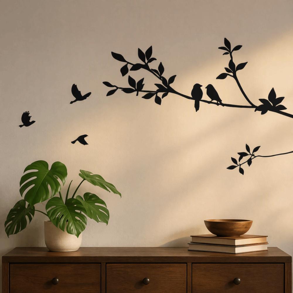 Black Movable Wall Sticker 58x24cm Waterproof Wall Sticker Adhesive Wall Sticker Living Room Decor