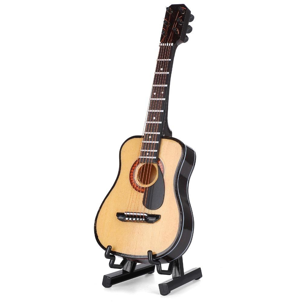 3pcs With Stand And Case Miniature Guitar Model 15cm Size Acoustic Guitar Ornament  Birthday Gift