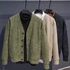 Men's Plus Size V-Neck Knit Cardigan - Autumn Business Casual Top