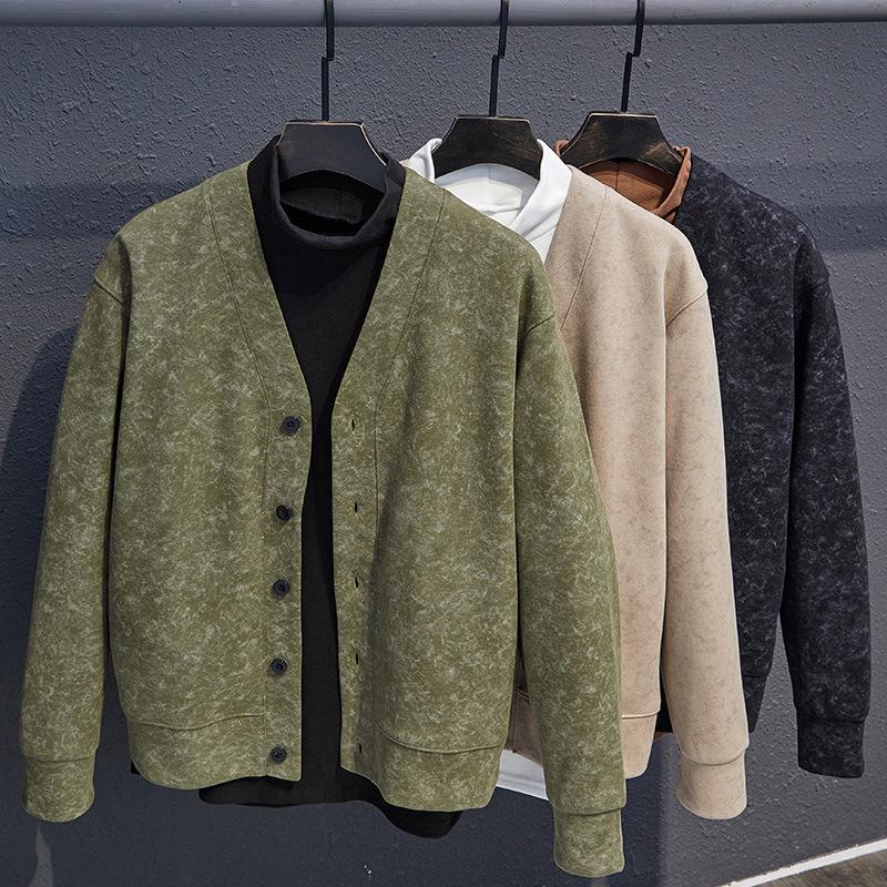 Men's Plus Size V-Neck Knit Cardigan - Autumn Business Casual Top
