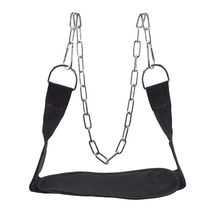 Thick Neoprene Weight Lifting Belt With Chain Dipping Belt For Pull Up Chin Up Kettlebell Barbell Fitness Bodybuilding Gym Belt