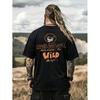 Men's Wild Guys T-Shirt with Slogan & Logo Print - Soft Breathable Crew Neck Short Sleeve Shirt, Classic Fit Casual Outdoor Wear Suitable for All