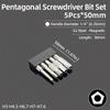 Magnetic Pentagonal Screwdriver Bit Set With Hole 1/4" Hex S2 Steel 50mm Security Torx Drill Bits Ratchet Wrench Hand Tools