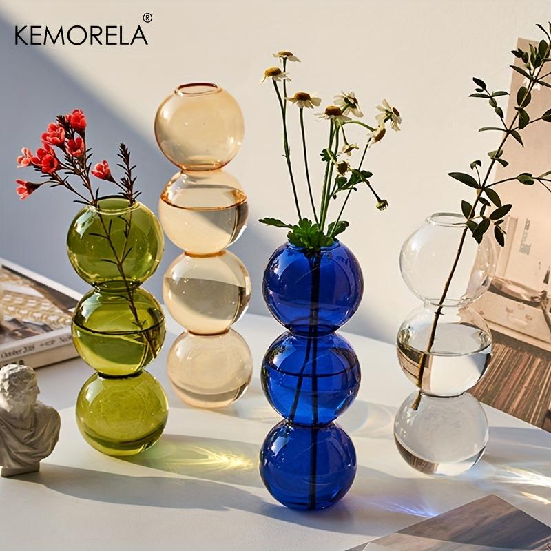 Contracted Living Room Glass Vase for Dining Room Flower Arrangement Dry Simulation Flower Decor Creative Christmas Gift