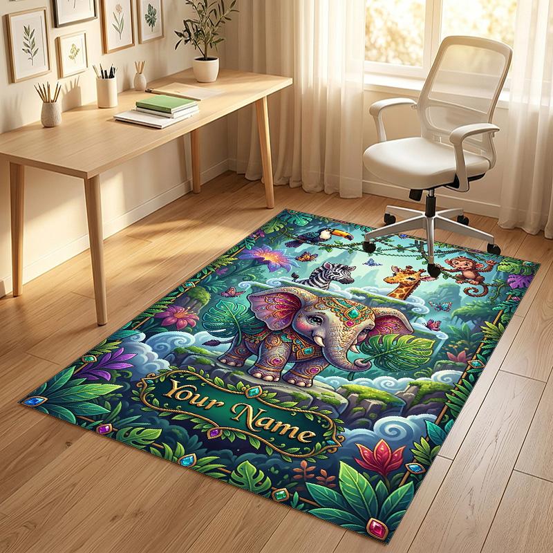 Avontuurlijke Reis Thema Kristal Fluweel Tapijt Gepersonaliseerde Custom Naam Tekst Zachte Vloermat Huisdecoratie