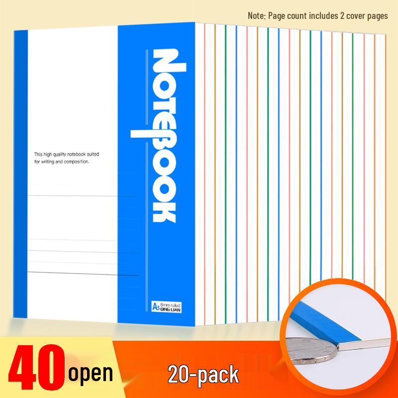 20er-Pack B5 Notizbücher mit Softcover - A5 Schreibwaren für Schüler und Tagebücher