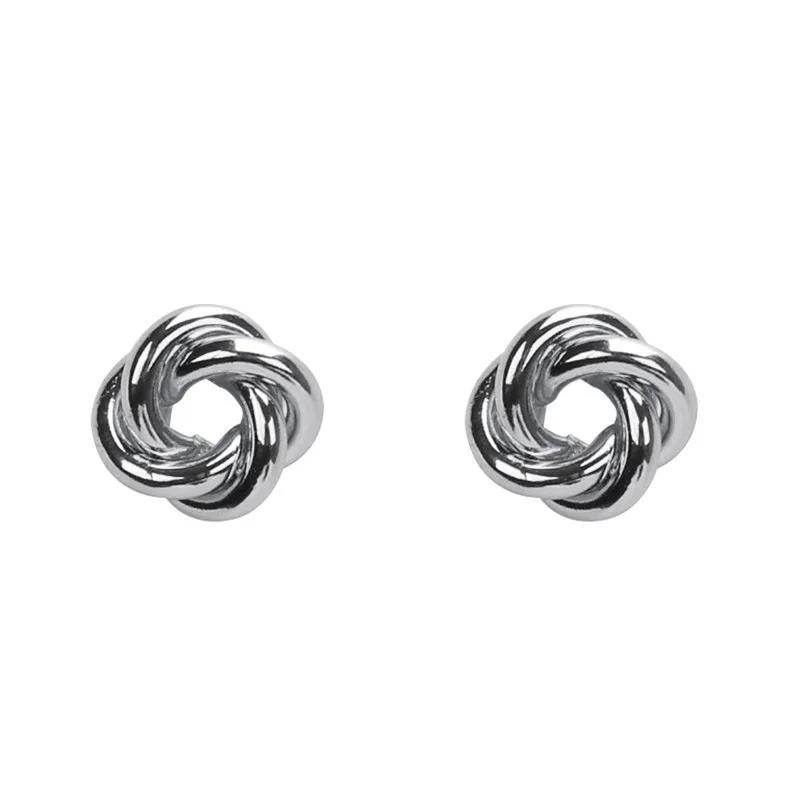 Classic Simple Geometric Circles Twist Stud Earrings for Women Personality Trend Hip Hop Rock Temperament Jewelry Accessory Gift