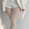Plus Size Fishnet Stockings Jacquard Small Flowe Fashionable Fishnet Pantyhose Hollow Out Flower Pattern Lace Stockings