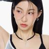NIMBUS SHINE CROSS HOOP EARRINGS (S)